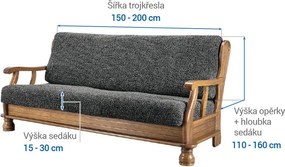 Gaico Huse bielastice VITTORIA gri 3fotoliu cu manere de lemn (l. 150 - 200 cm)
