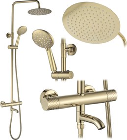 Coloana de dus cu termostat Lungo Diamond Gold