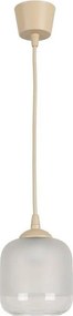 Brilagi - Pendul LED pe cablu RETRO GLASS 1xE27/60W/230V Ø 14 cm bej/alb