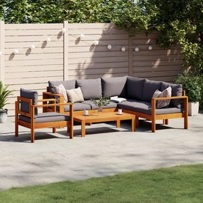 3214862 vidaXL Set de canapele de grădină cu perne, 5 buc., lemn masiv acacia