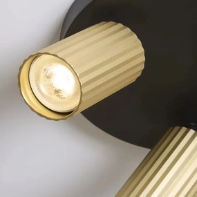 Aplica cu 3 spoturi din aluminiu canelat Anna auriu