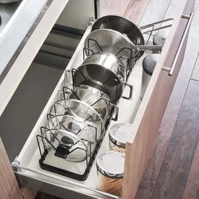 Suport reglabil pentru oale și capace YAMAZAKI Tower, negru