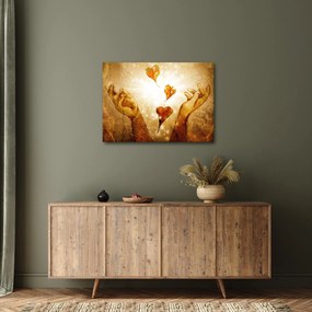 Tablou - pictura mâinilor pline de dragoste (70x50 cm)