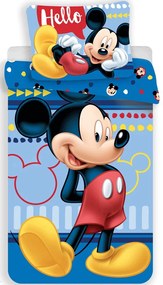 Disney Mickey Set de lenjerie Hello 140×200cm, 70×90 cm