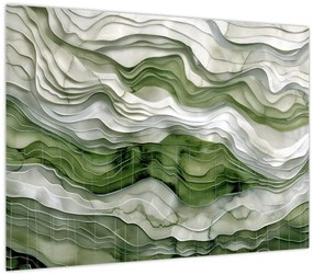 Tablou - Undele verzi și albe (70x50 cm)