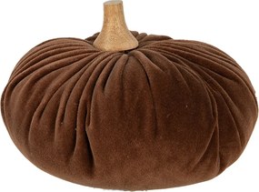 Dovleac decorativ, maro, din catifea, Ø20x14 cm