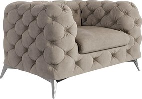 Fotoliu grej cu tapițerie din catifea Chelsea – Ropez