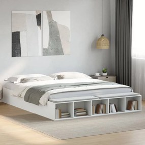 vidaXL Cadru de pat alb 180x200 cm din lemn prelucrat
