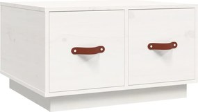 vidaXL Măsuță de cafea, alb, 60x53x35 cm, lemn masiv de pin