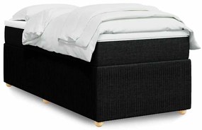 vidaXL Pat box spring cu saltea, negru, 100x200 cm, textil