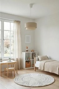 Brilagi-LED Lustră cu cablu BOHO BOBO, 1x E27/60W/230V, Ø 40 cm, cu buline, bej/crem