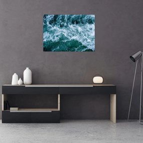 Tablou pe sticlă - Valuri oceanice (70x50 cm)