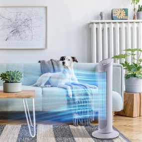 HOMCOM Ventilator Turn Oscilant cu 3 viteze, Ventilator Piedestal din Plastic ABS, 27x27x75 cm, Negru | Aosom Romania