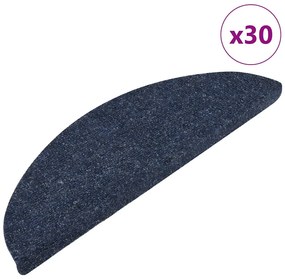 vidaXL Covorașe scară autoadezive 30 buc Albastru 56x17x3 cm