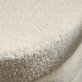 HOMCOM Taburet, rotund, teddy-fleece, până la 120kg, Φ40x45H cm, Bej | Aosom Romania