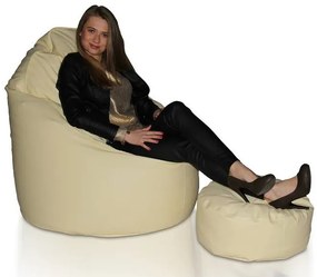 Fotoliu puf cu taburete Cocco XXXL (bej). 1054558