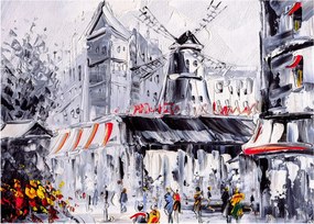 Tablou - Strada din Paris, pictură în ulei (70x50 cm)