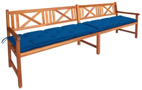 Banca de gradina cu perne, 240 cm, lemn masiv de acacia 1, Albastru, 120 x 50 x 7 cm, 1