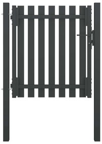 vidaXL Poartă de gard grădină, antracit, 1 x 1,25 m, oțel