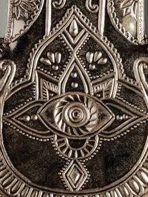 Tava argintie din aluminiu Hamsa
