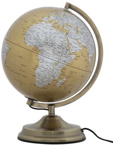 Decoratiune cu lumina ambientala glob auriu/argintiu din metal, ∅ 25 cm, Globe Mauro Ferretti