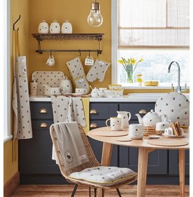 Pernă pentru scaun din bumbac Cooksmart ® Bumble Bees, bej-galben