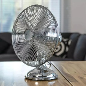 Ventilator metalic pentru birou 30 cm Klausberg KB7537, argintiu