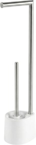 Suport pentru hârtie igienică și perie pentru toaletă STILK, 63 cm, argintiu