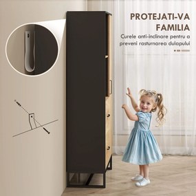 HOMCOM Dulap de bucătărie multifuncțional cu 2 sertare, 1 dulap, 2 nișe și orificii pentru cabluri | Aosom Romania