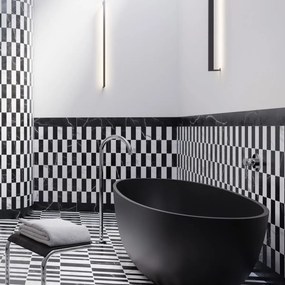 Omnires Shell M+ cada freestanding 148x75 cm ovala negru SHELL148WWBLV