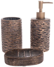 Set de accesorii de baie din ciment Africano, 3 piese, maro
