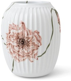 Vază din porțelan Kähler Design Poppy, înălțime 21 cm, alb