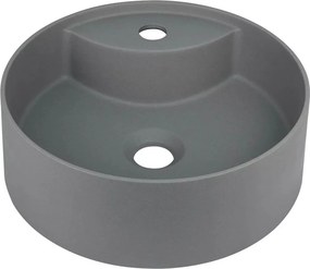Lavoar pe blat antracit metalic cu orificiu baterie Deante Silia 36 cm
