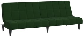 337504 vidaXL Canapea extensibilă cu 2 locuri, verde închis, catifea