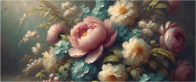 Tablou - Natură moartă cu flori - pictură (120x50 cm)