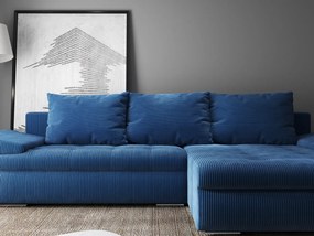 Colțar extensibil dumonde cu ladă de depozitare si sezut confortabil din spuma high-density, Leonardo Zoom Albastru 260x185 cm II