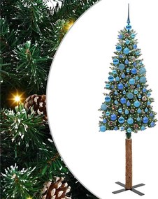 vidaXL Brad de Crăciun subțire Verde 180 cm PVC și lemn de PIN masiv