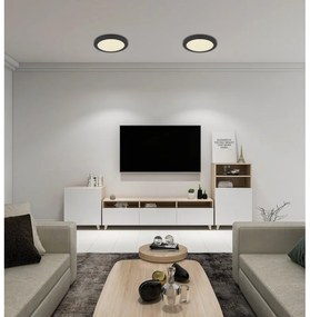 Plafoniera LED design modern, diametru 29,8cm, LASSE negru 12379-24B GL