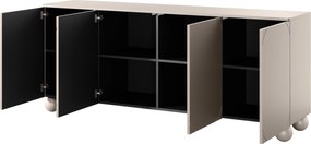 Comodă Sonatia II 200 cm cu patru uși - casmir / picioare sferice