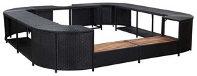 Mobilier imprejmuire spa negru 268x268x55 cm poliratan patrat 1, Negru