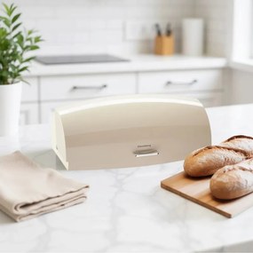 Cutie pentru paine Klausberg KB 7932, 45 cm, Maner ergonomic, Metal, Bej