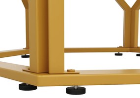 Masă rotundă pentru 4 persoane, Alb+Auriu | Aosom Romania