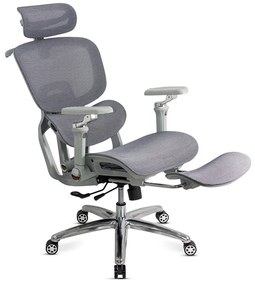 Scaun ergonomic gri de birou cu suport lombar încălzit cu masaj și șezut cu ventilație SYYT 9521