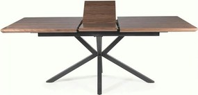 Masa extensibila LOGAN, nuc/negru mat, 160/200x90x75 cm