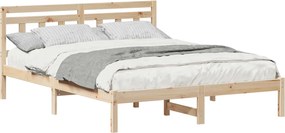 vidaXL Cadru de pat Maro 150 x 200 cm Lemn de pin masiv