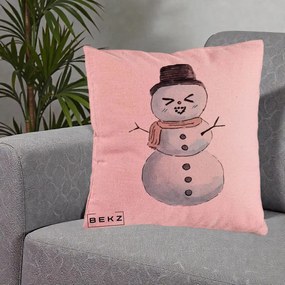 Perna Decorativa Om de Zapada Kawaii Haios, 40x40 cm, Roz, Husa Detasabila, Perna Inclusa, BEKZ®