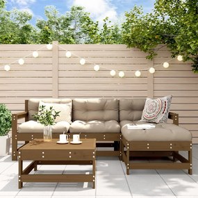 3186189 vidaXL Set mobilier relaxare grădină 5 piese maro miere lemn masiv pin