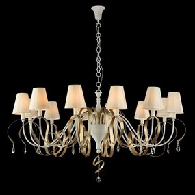 Candelabru elegant cu 12 brate, design modern Intreccio alb MYARM010-12-W