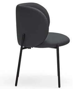 Set de scaune de sufragerie negru 2 buc. tapițat Mogi – Teulat