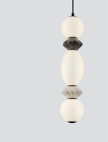 Pendul LED decorativ ceramic gri, alb, PALLINA